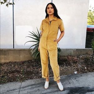 nooworks mustard yellow jumpsuit size large